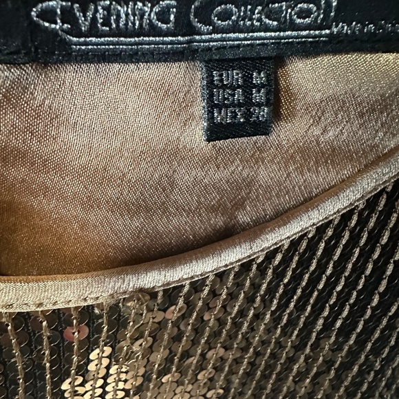 Mini Dress - Gold Sequin Racer Back Evening Collection – Size M - Picture 7 of 7